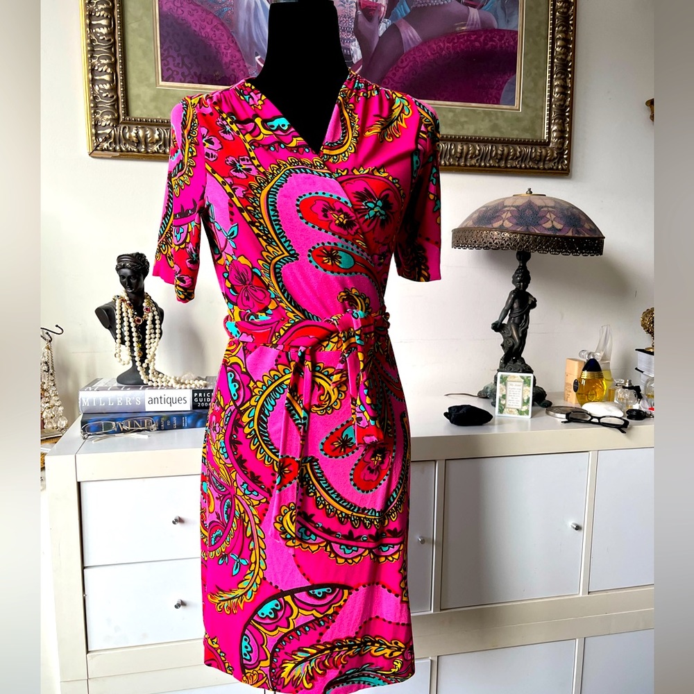 Lilly Pulitzer Paisley Adalie Pink Paisley Wrap Dress